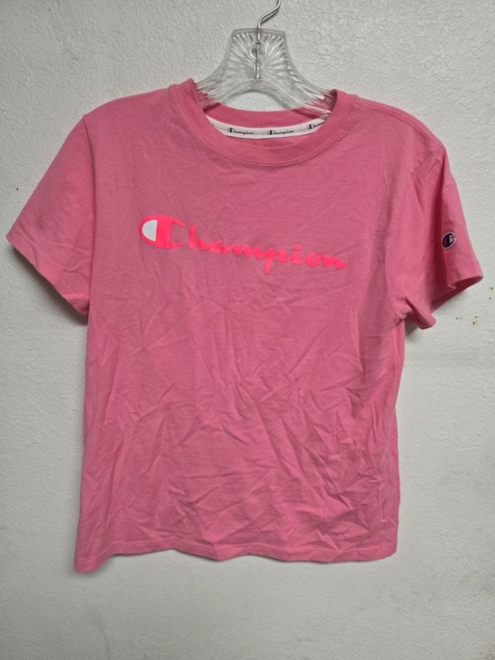 Champion Kids Pink Logo Short Sleeve Tee